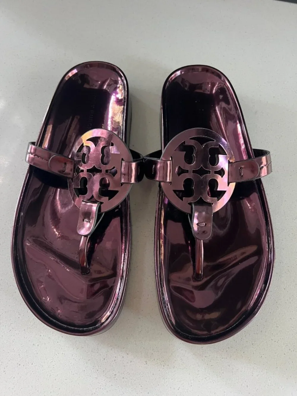 TORY BURCH Miller Cloud Sandal In Merlot SLIDE SIZE 7 NWOB